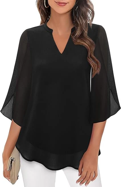 Styliani - Camicetta In Chiffon Con Scollo a V - Image 6