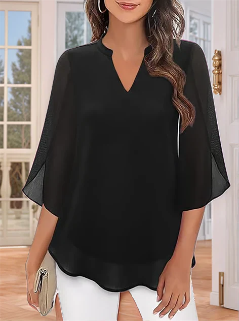 Styliani - Camicetta In Chiffon Con Scollo a V - Image 7