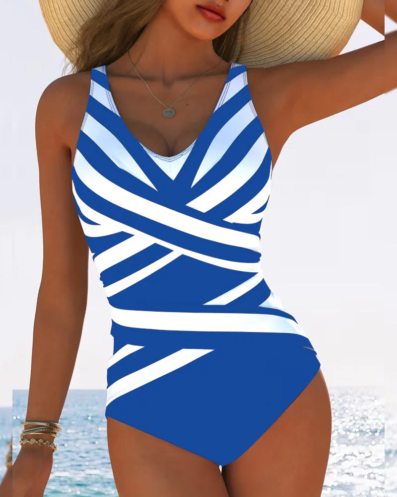 Sulinna - Costume Da Bagno Intero Casual a Righe - Image 3