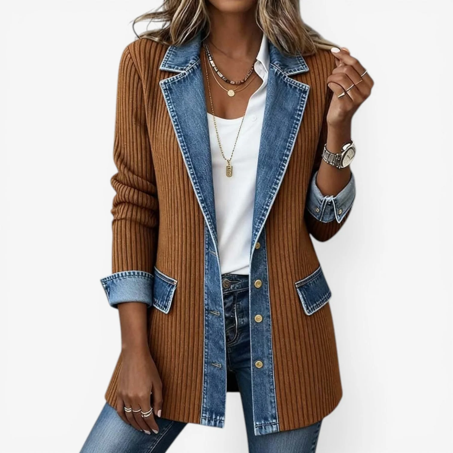 Sunna - Giacca in Denim Misto - Image 4