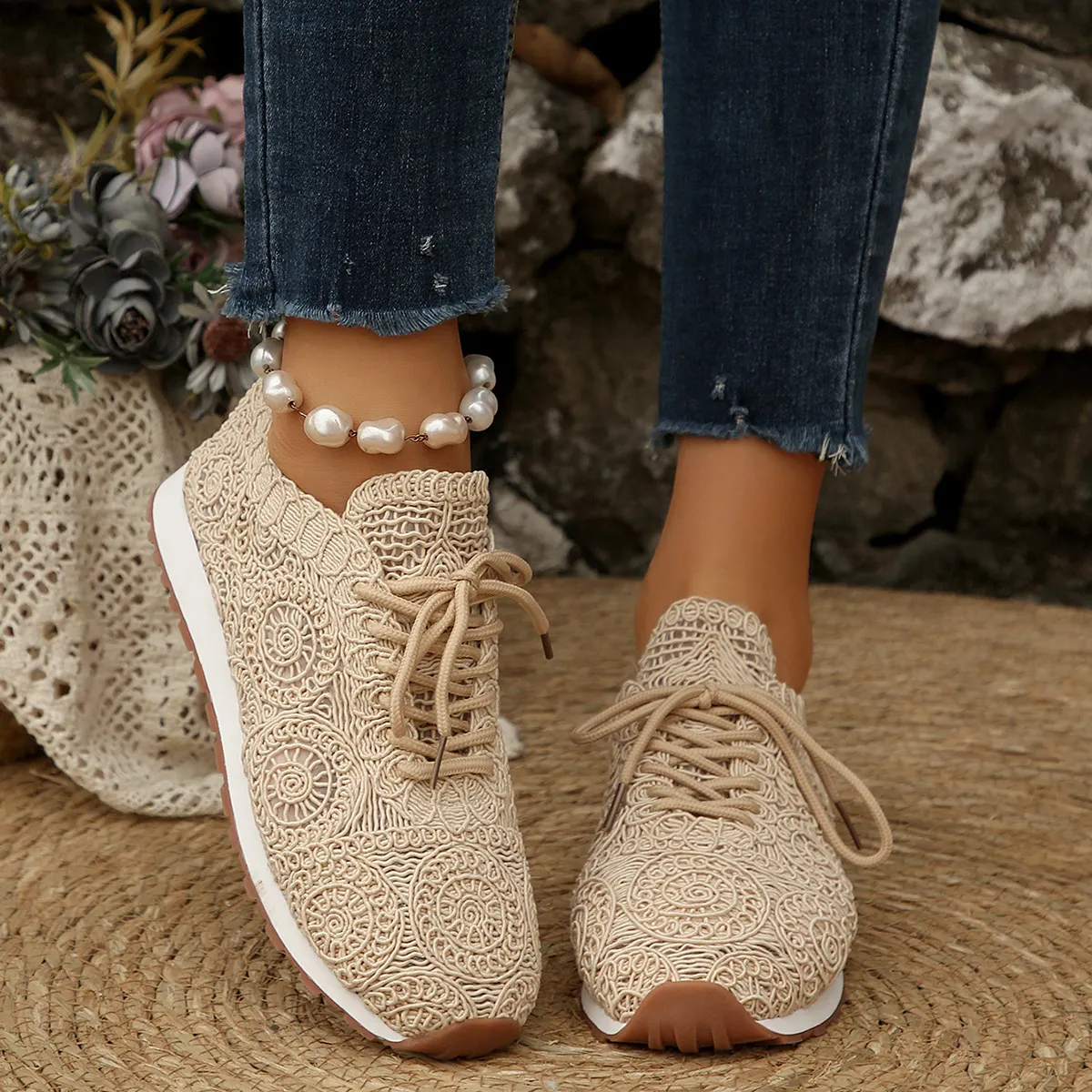 Susannah - Sneaker Traspirante in Maglia Con Lacci - Image 2