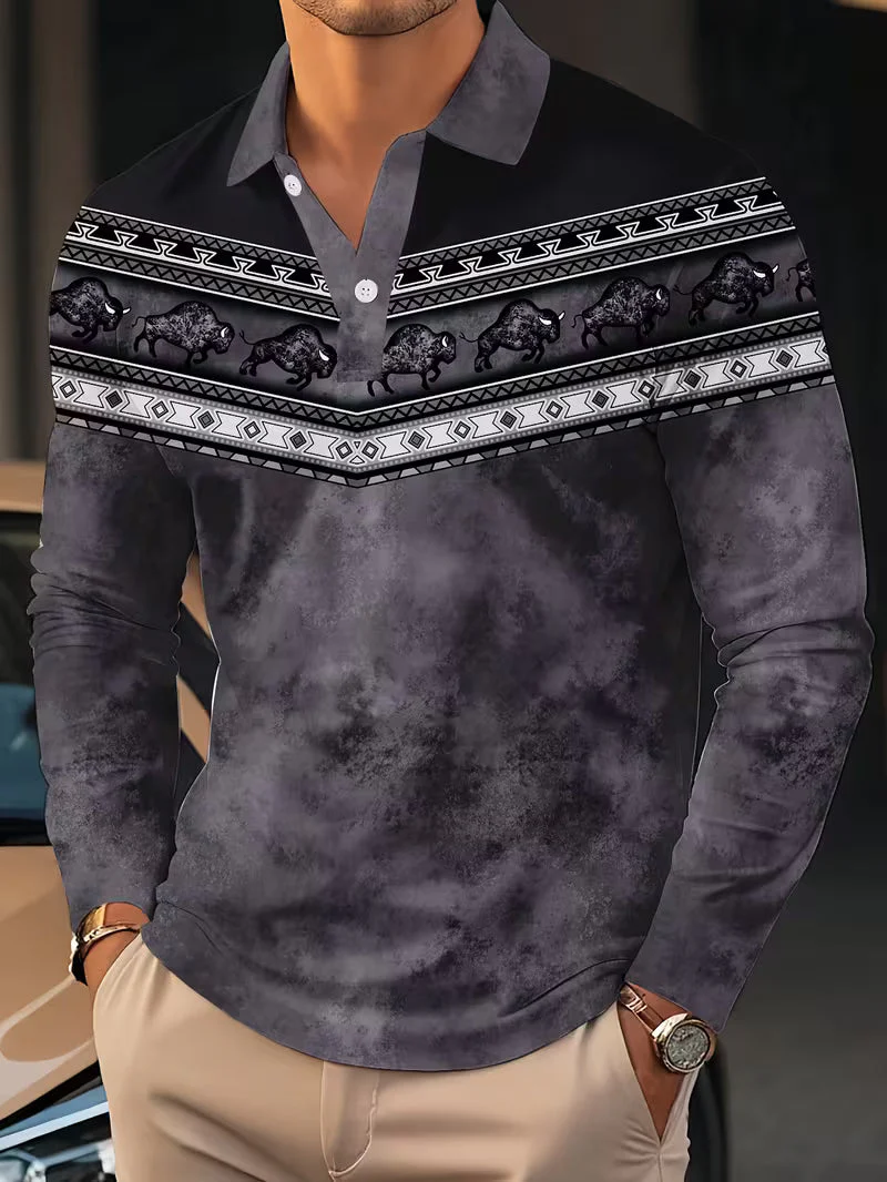 Tamas - Polo Casual Vintage Con Stampa 3D a Colori - Image 3