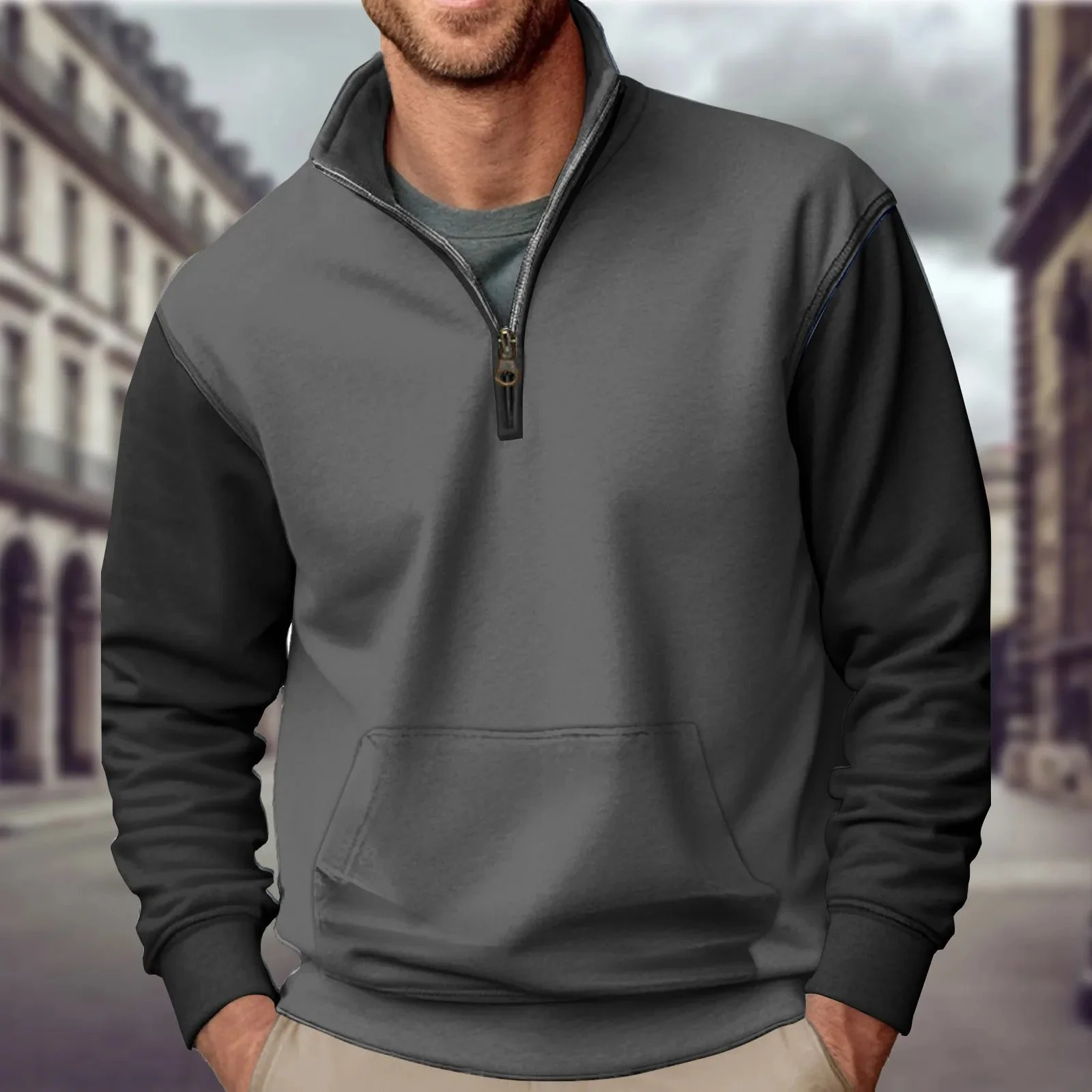 Tammo - Pullover Con Mezza Cerniera Senza Cappuccio - Image 2