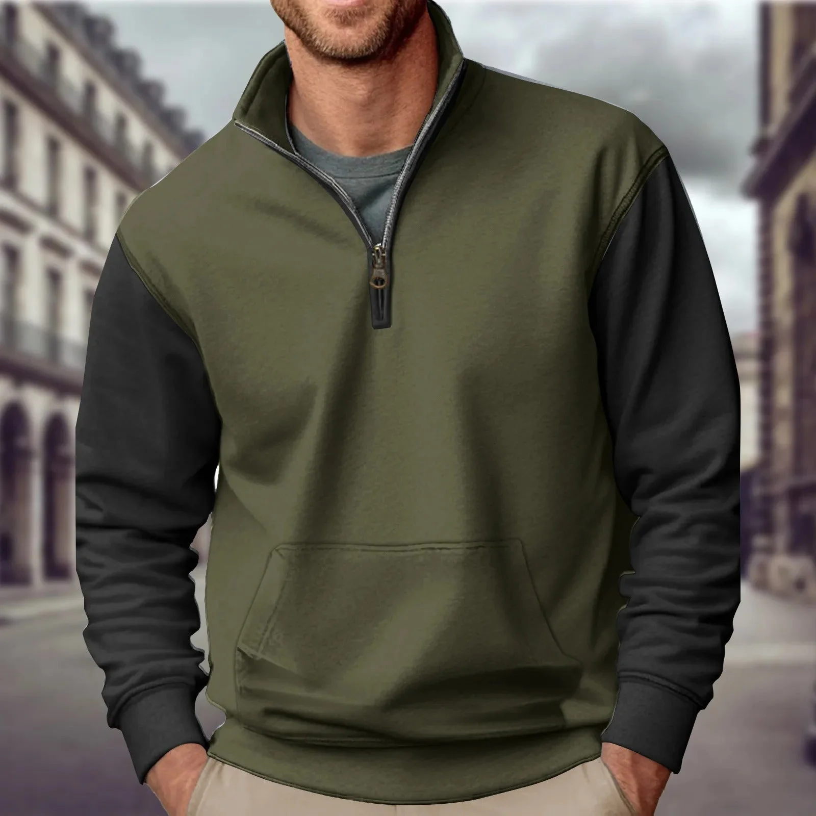 Tammo - Pullover Con Mezza Cerniera Senza Cappuccio - Image 4