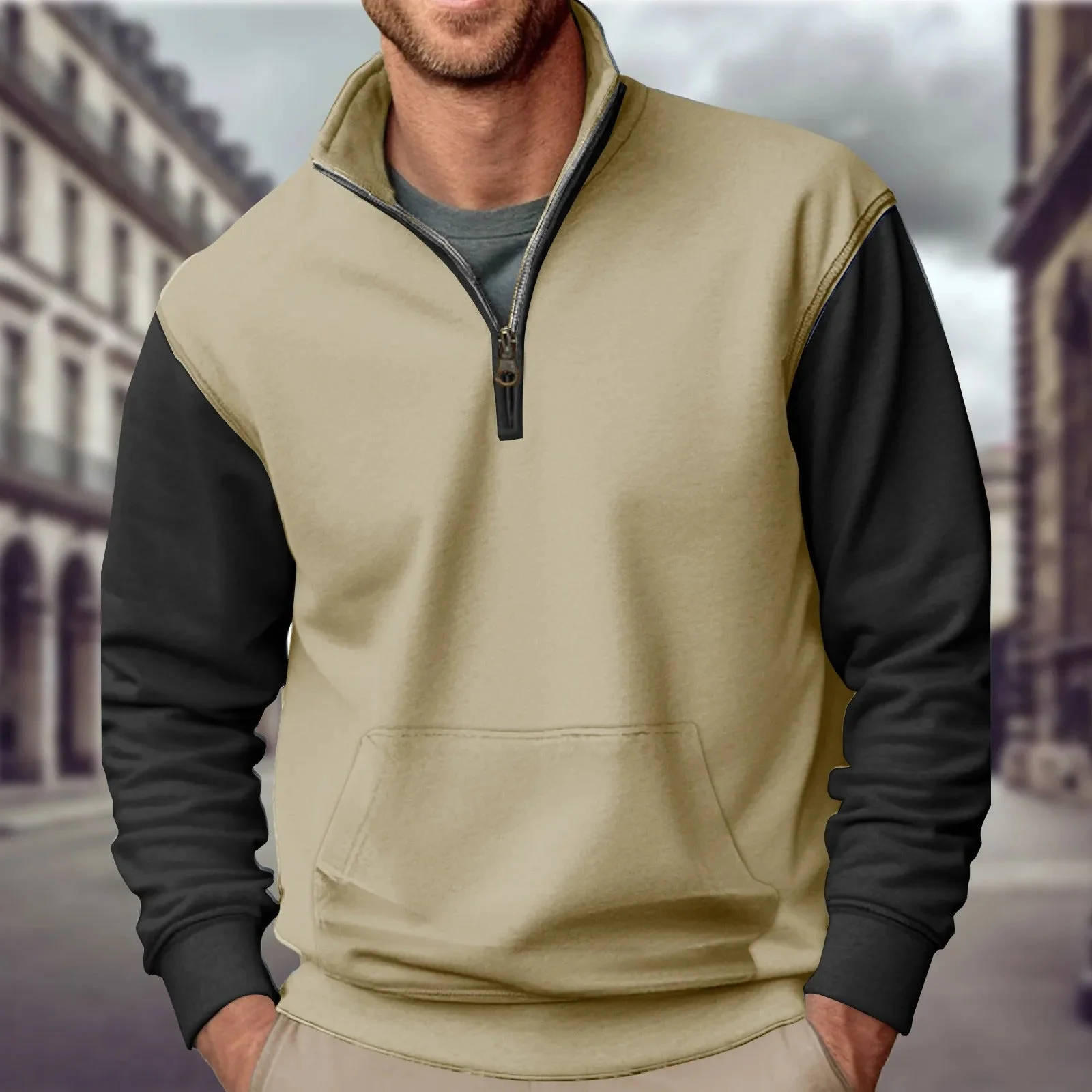 Tammo - Pullover Con Mezza Cerniera Senza Cappuccio - Image 5