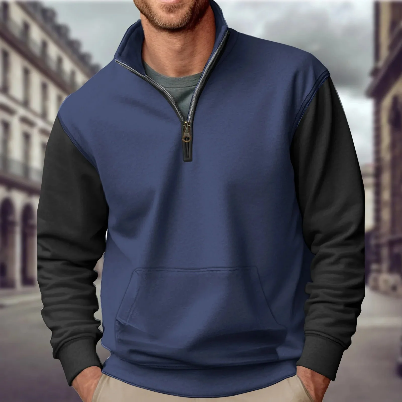 Tammo - Pullover Con Mezza Cerniera Senza Cappuccio - Image 7