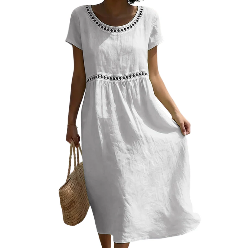 Tarsha - Elegante Abito Midi in Lino