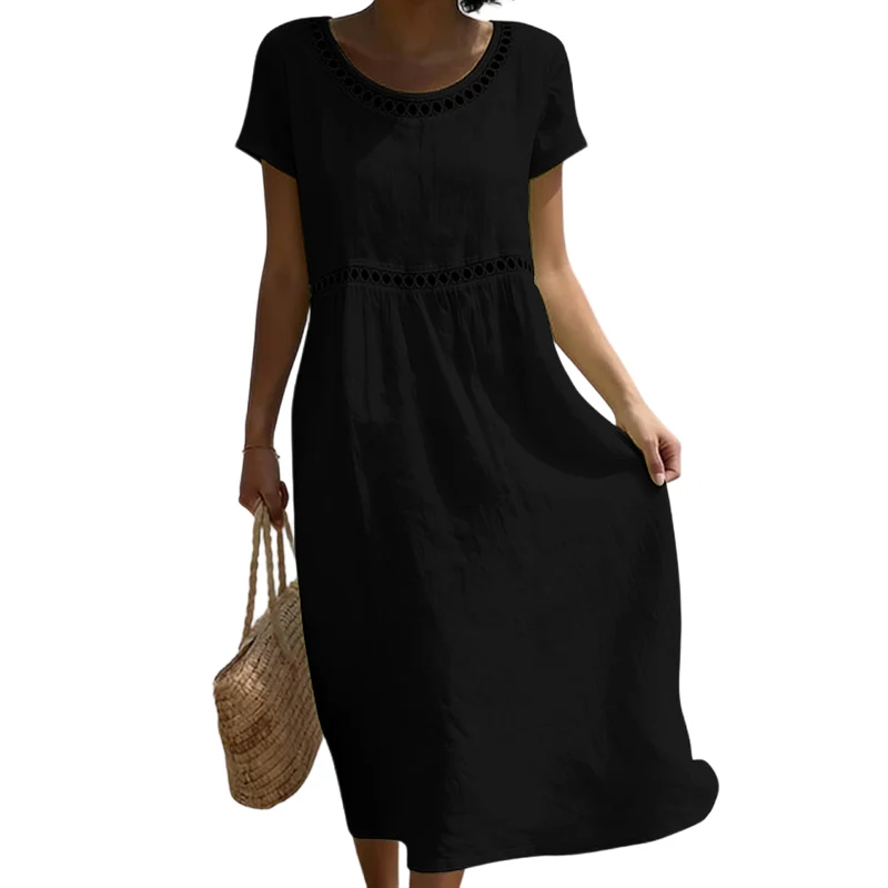 Tarsha - Elegante Abito Midi in Lino - Image 2