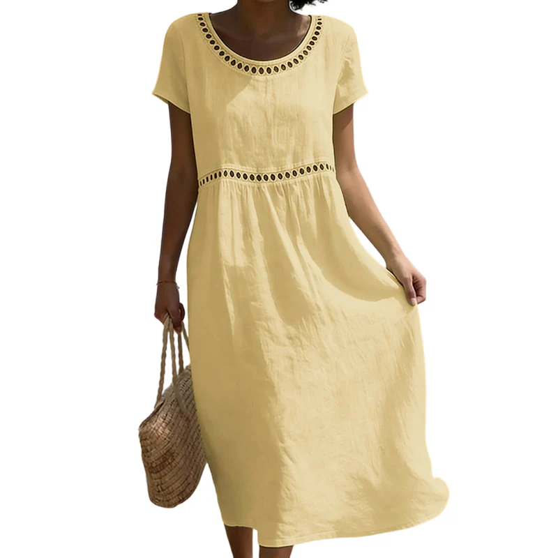 Tarsha - Elegante Abito Midi in Lino - Image 3