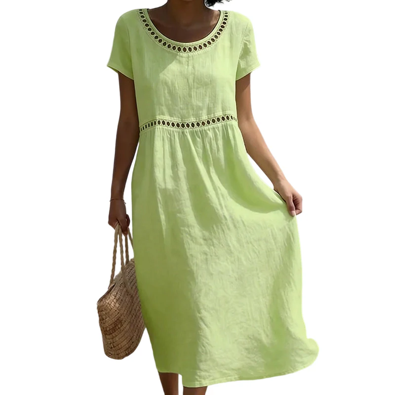 Tarsha - Elegante Abito Midi in Lino - Image 4