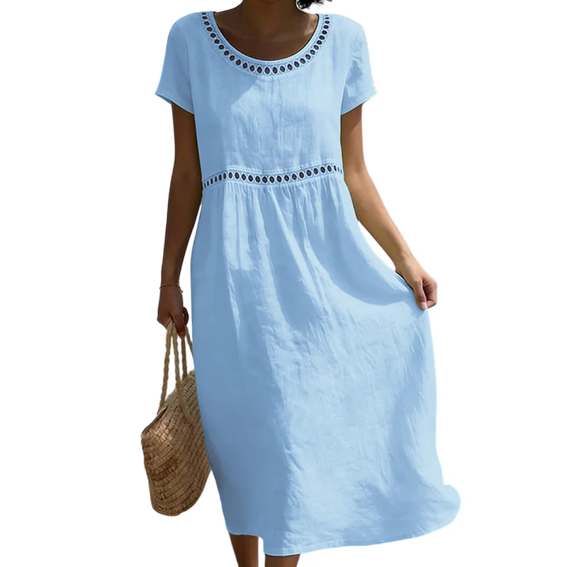 Tarsha - Elegante Abito Midi in Lino - Image 5