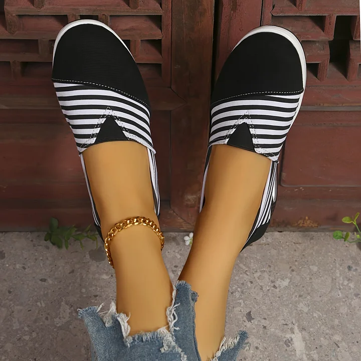 Tasha - Comodità Righe Scivolare Su Ortopediche Scarpe Da Ginnastica - Image 2