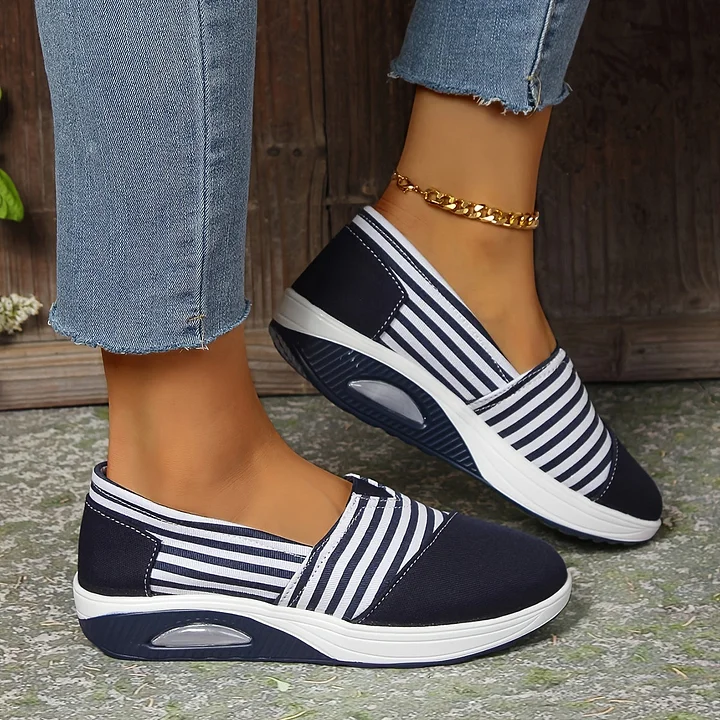 Tasha - Comodità Righe Scivolare Su Ortopediche Scarpe Da Ginnastica - Image 4