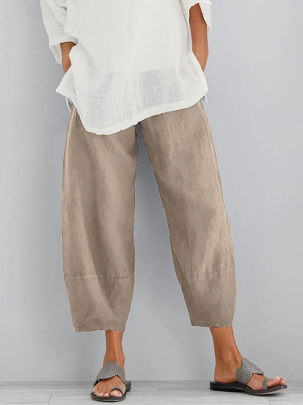 Taylah - Pantaloni in Lino Dalla Vestibilità Ampia - Image 2