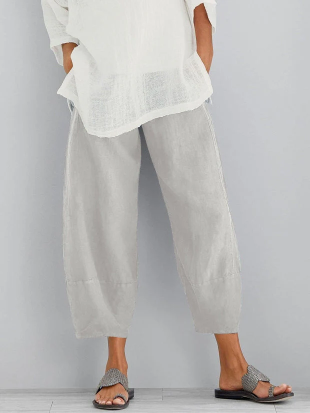 Taylah - Pantaloni in Lino Dalla Vestibilità Ampia - Image 4