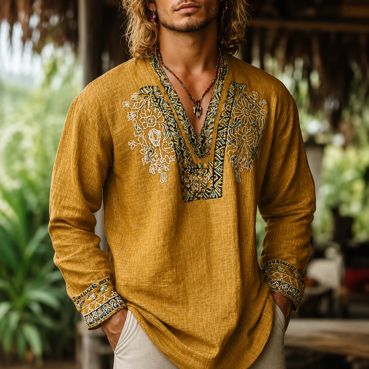 Tayson - Camicia Estiva Ricamata in Stile Bohémien - Image 2
