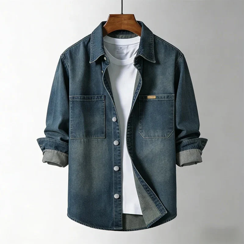 Tharaka - Camicia Oversize in Denim Ironside
