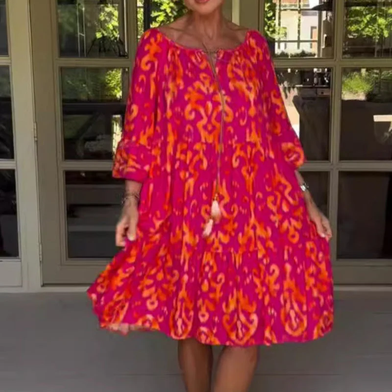 Toula - Elegante Abito Midi Dal Taglio Ampio