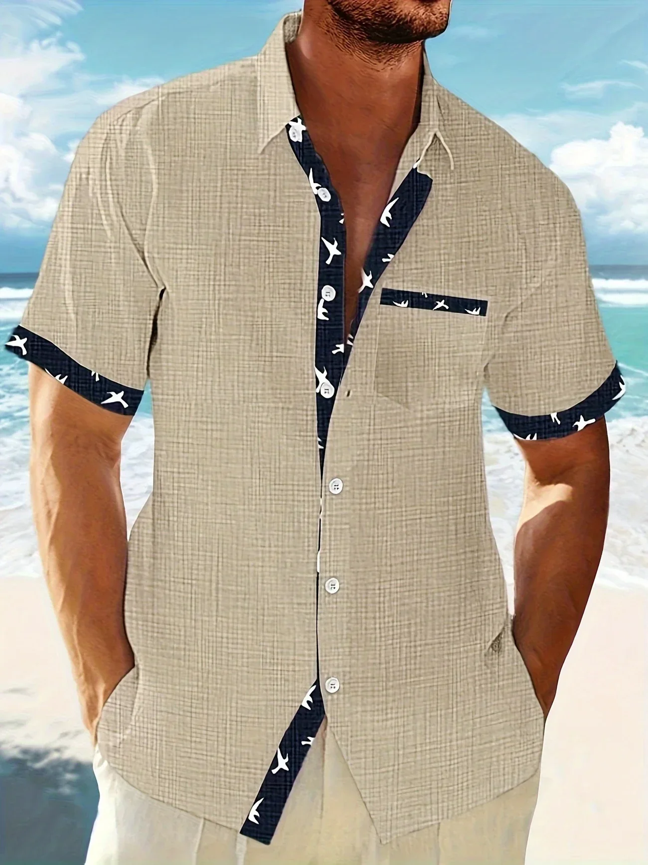 Trofim - Elegante Camicia Con Stampa Uccellino - Image 3