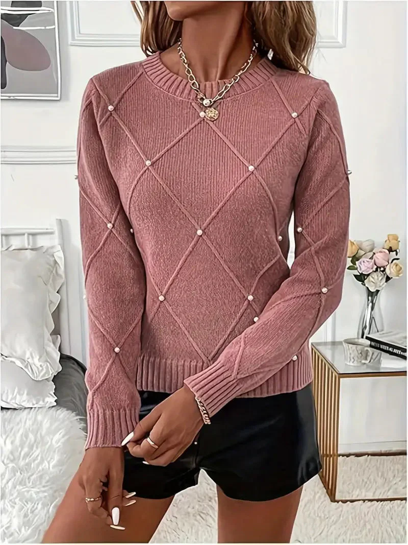 Turid - Elegante Maglione Lavorato a Maglia Con Maniche Lunghe