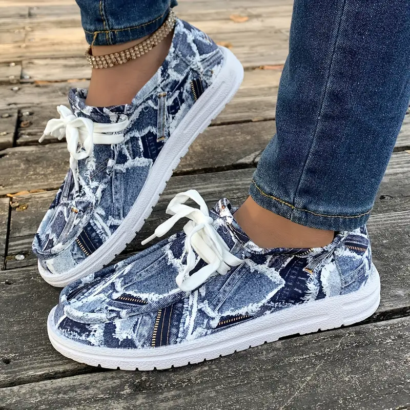 Ulanda - Scarpa Da Ginnastica Antiscivolo Con Stampa Denim - Image 2
