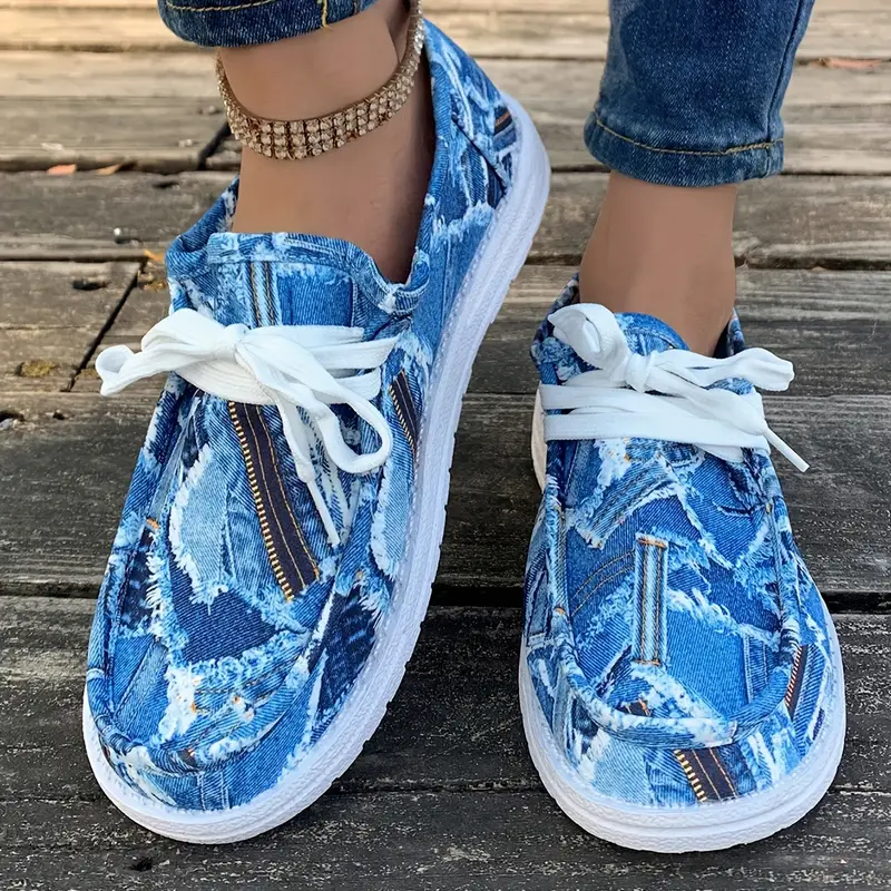 Ulanda - Scarpa Da Ginnastica Antiscivolo Con Stampa Denim - Image 5