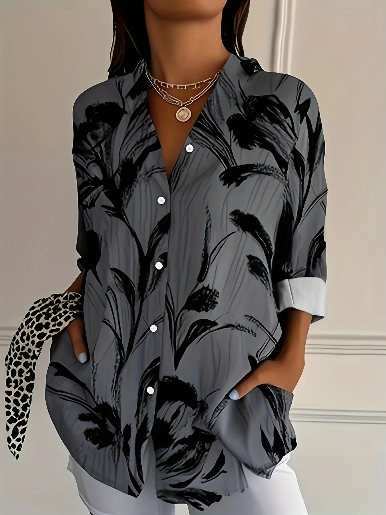 Ulka - Camicia a Maniche Lunghe Con Stampa Floreale - Image 6