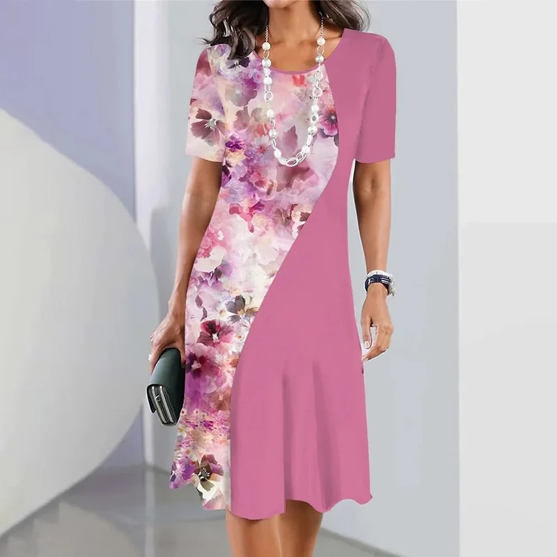 Ursulla - Elegante Abito Con Scollo Rotondo E Stampa Floreale - Image 3