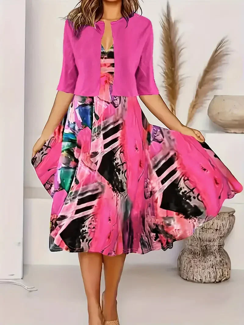Vainoana - Elegante Completo a Due Pezzi Con Gonna Lunga - Image 3