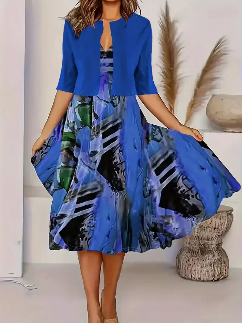 Vainoana - Elegante Completo a Due Pezzi Con Gonna Lunga - Image 4