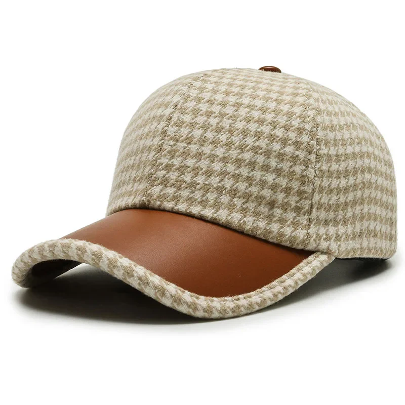 Vanja - Cappellino in pelle Pied de Poule - Image 3