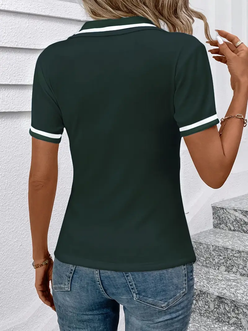 Vasilka - Elegante Top a Maniche Corte Con Colletto - Image 18