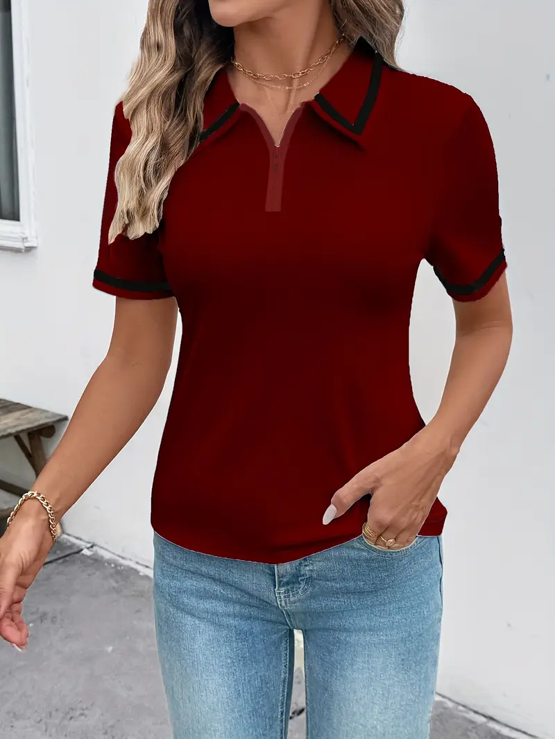 Vasilka - Elegante Top a Maniche Corte Con Colletto - Image 7