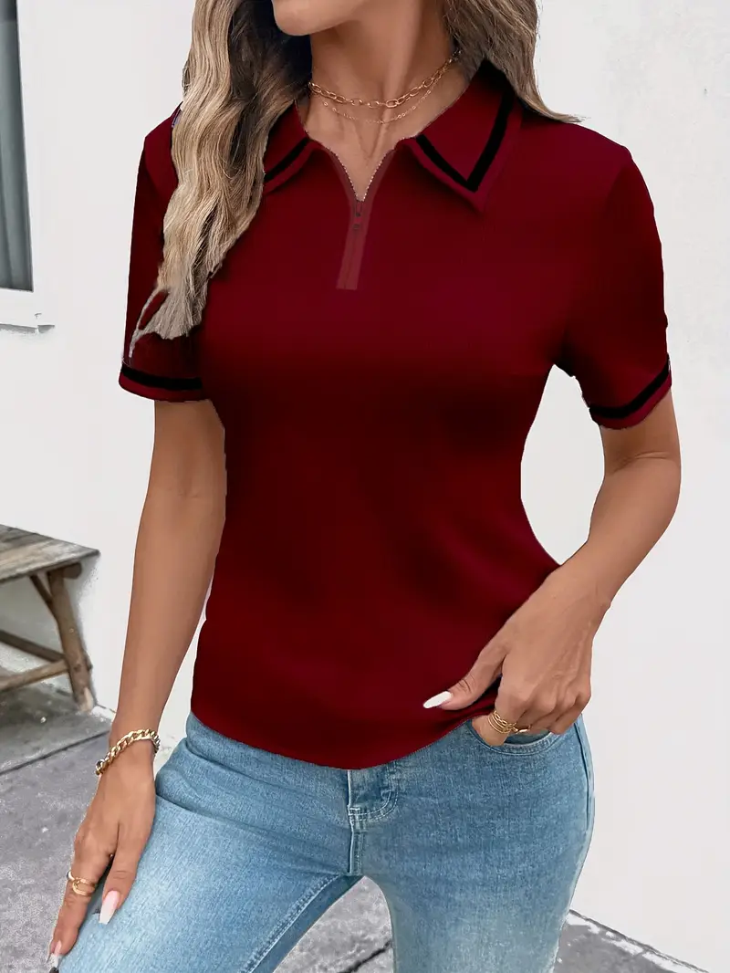 Vasilka - Elegante Top a Maniche Corte Con Colletto - Image 9