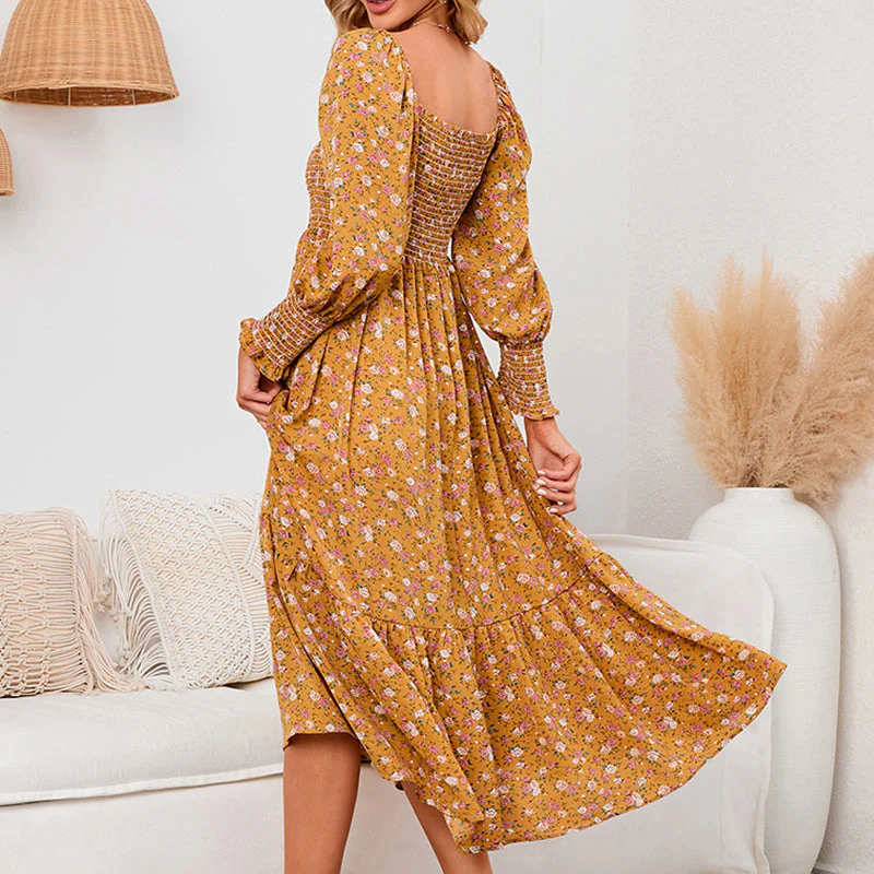 Vasilya - Abito Elegante con Maniche Svasate e Motivo Floreale - Image 7