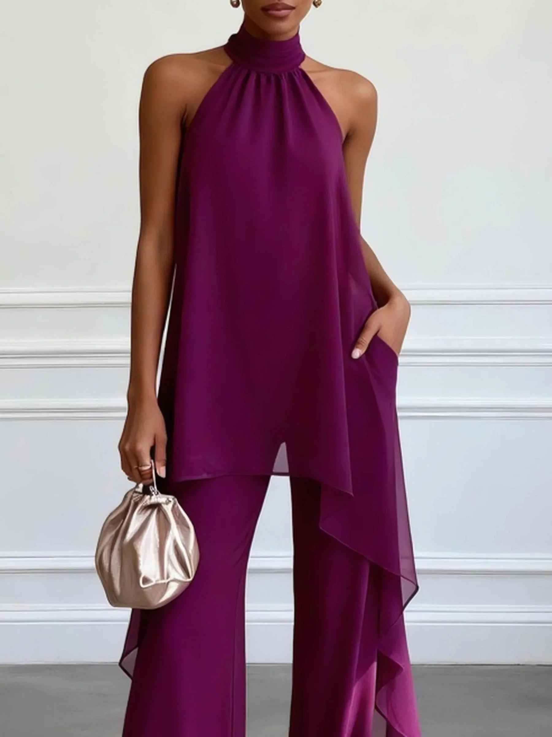 Victtoria - Elegante Top All'americana Con Pantaloni - Image 2