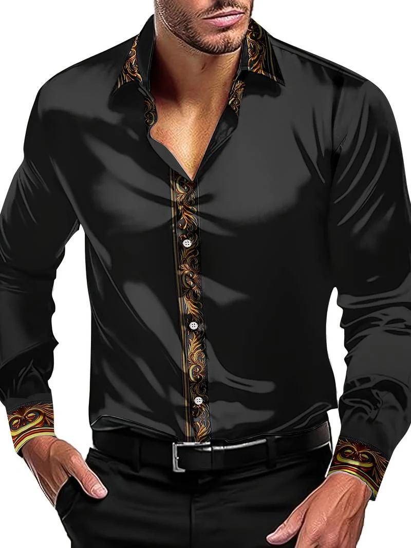Vygantas - Elegante Camicia a Maniche Lunghe Con Patchwork - Image 2