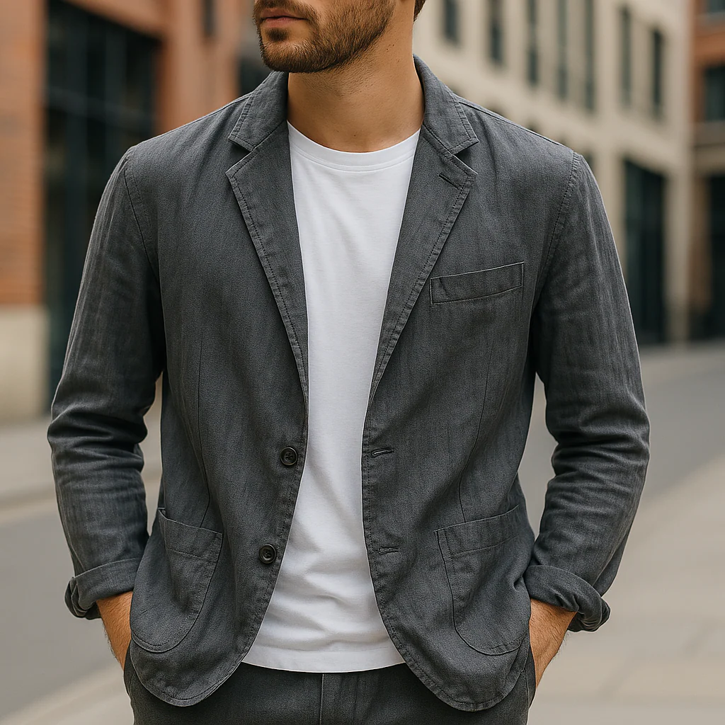 Wellham - Blazer Comodo In Lino - Image 4
