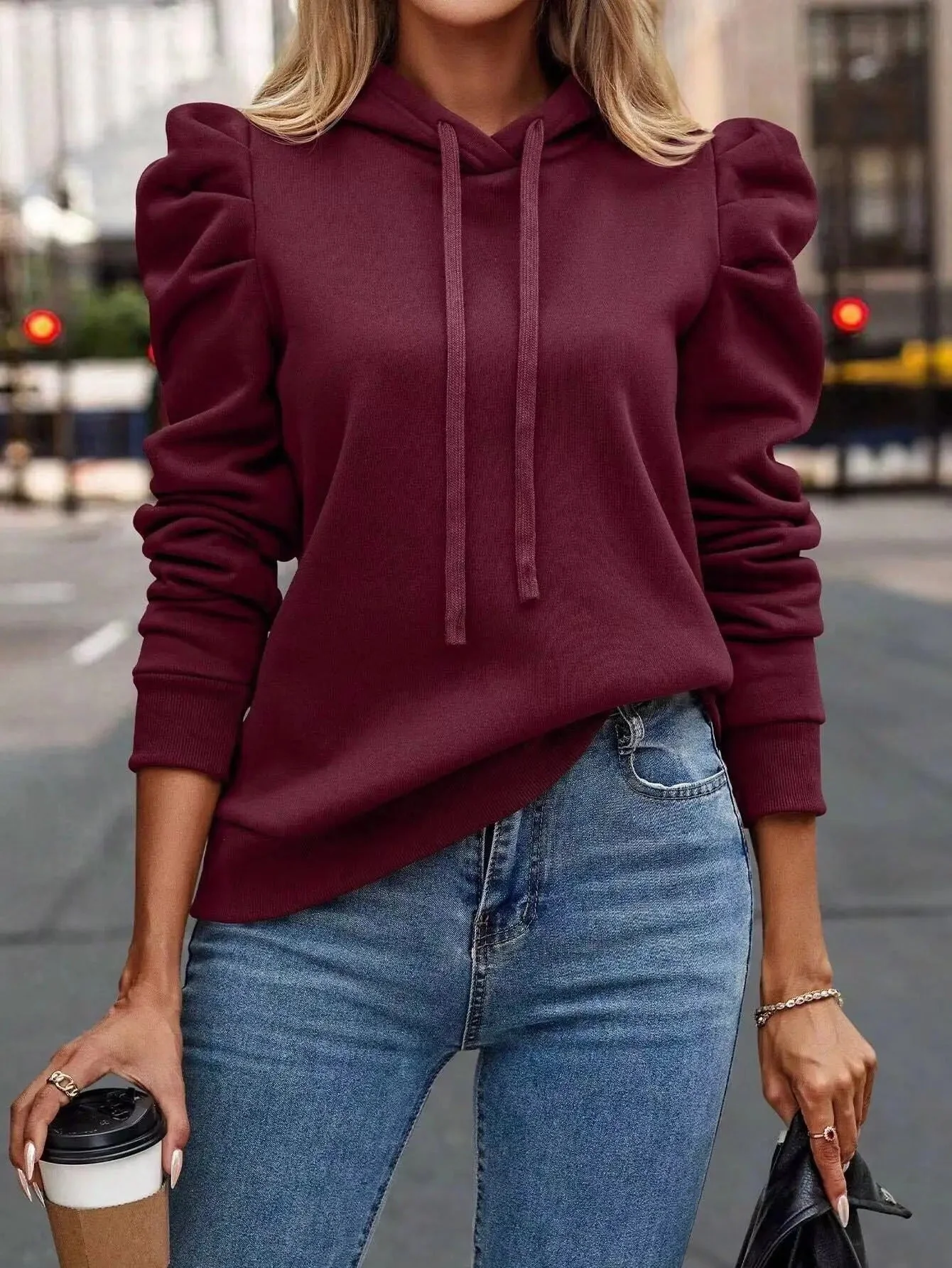 Welmara - Felpa Casual a Maniche Lunghe Con Cappuccio - Image 8