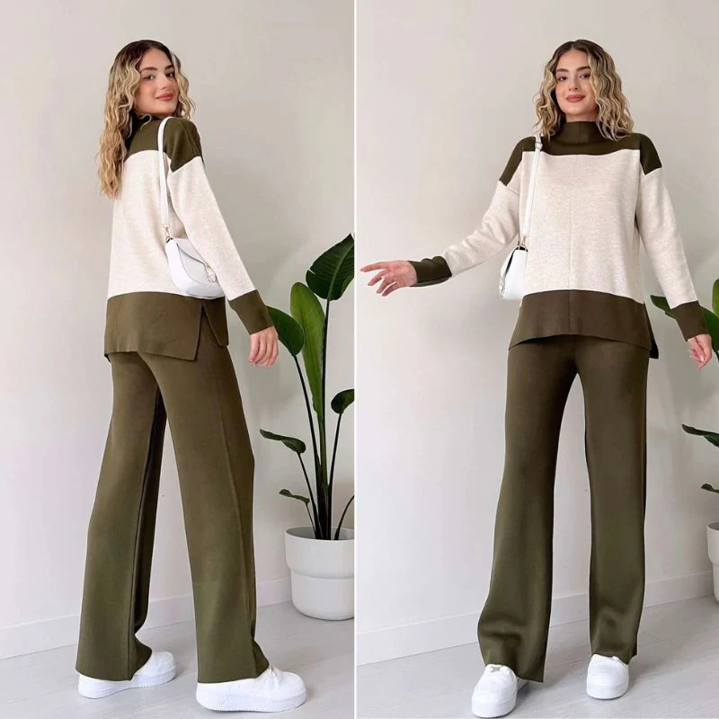 Wenja - Completo due Pezzi con Top a collo Tondo e Pantaloni a Gamba Larga - Image 4