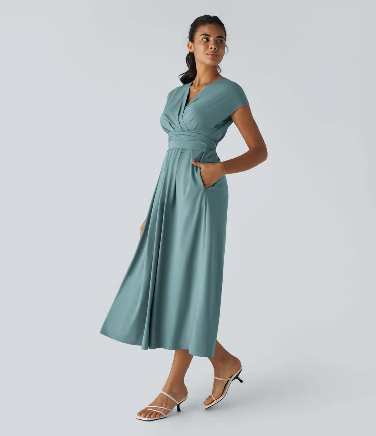 Wilhelmine - Elegante Abito Avvolgente a Vita Alta - Image 10