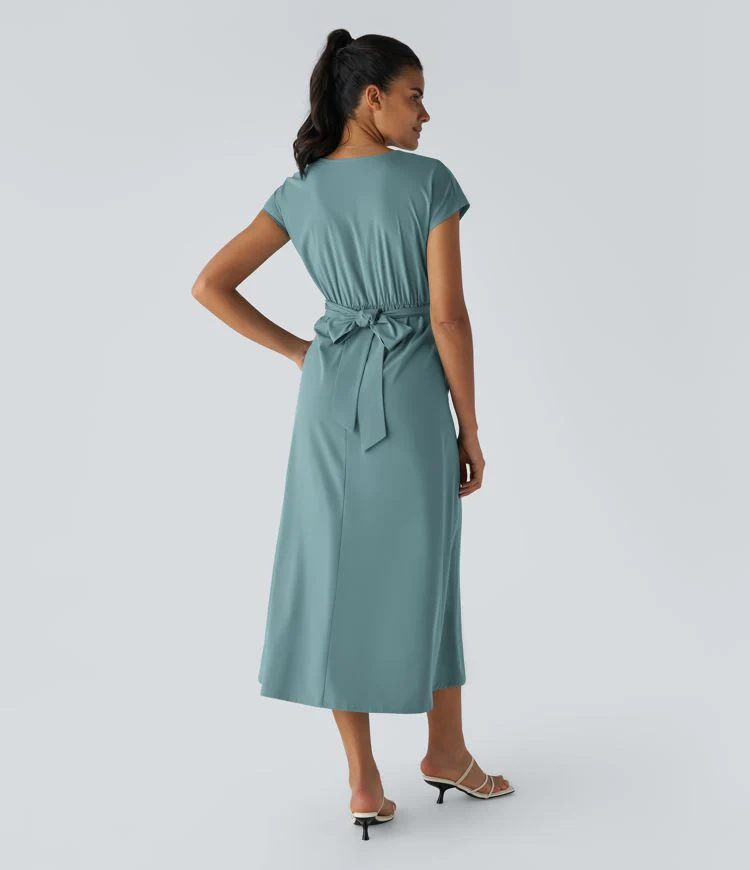 Wilhelmine - Elegante Abito Avvolgente a Vita Alta - Image 11