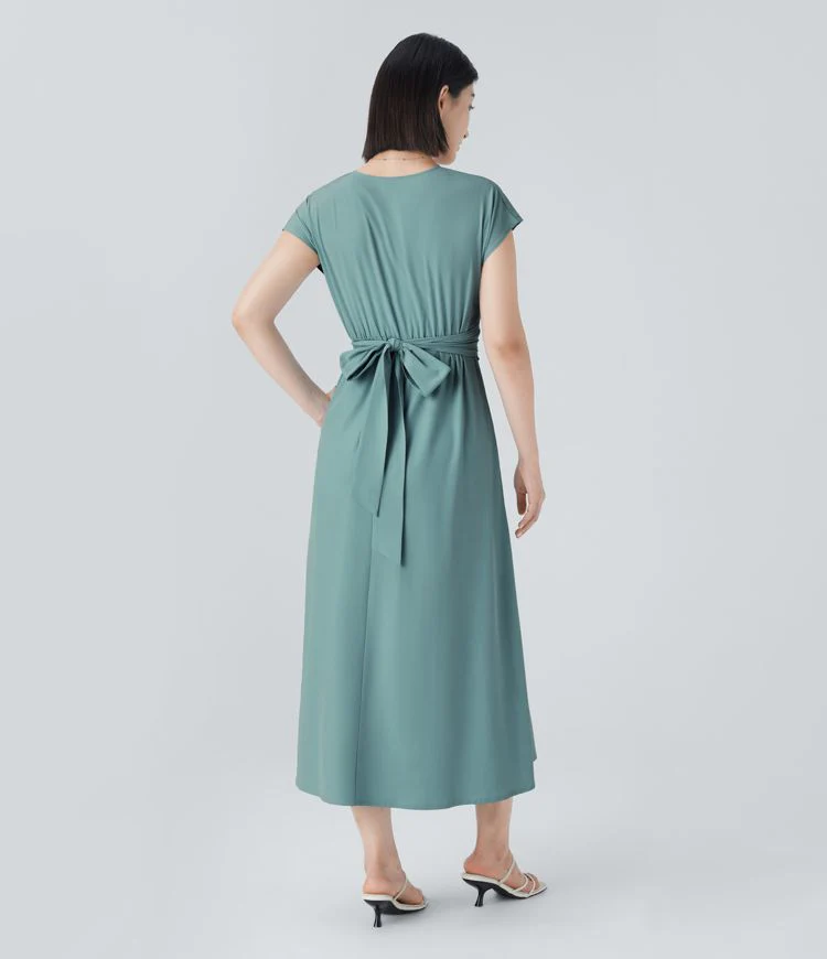 Wilhelmine - Elegante Abito Avvolgente a Vita Alta - Image 12