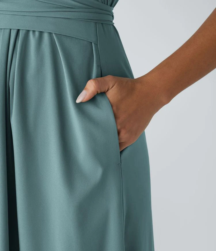 Wilhelmine - Elegante Abito Avvolgente a Vita Alta - Image 14