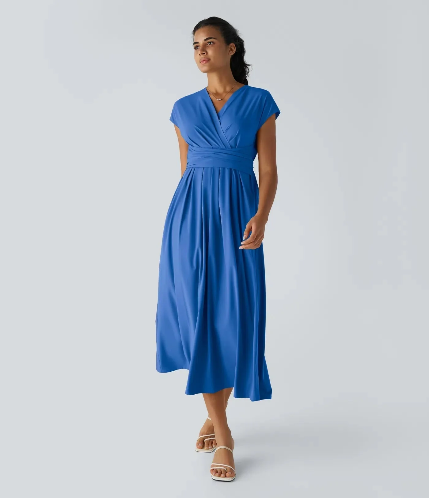 Wilhelmine - Elegante Abito Avvolgente a Vita Alta - Image 3