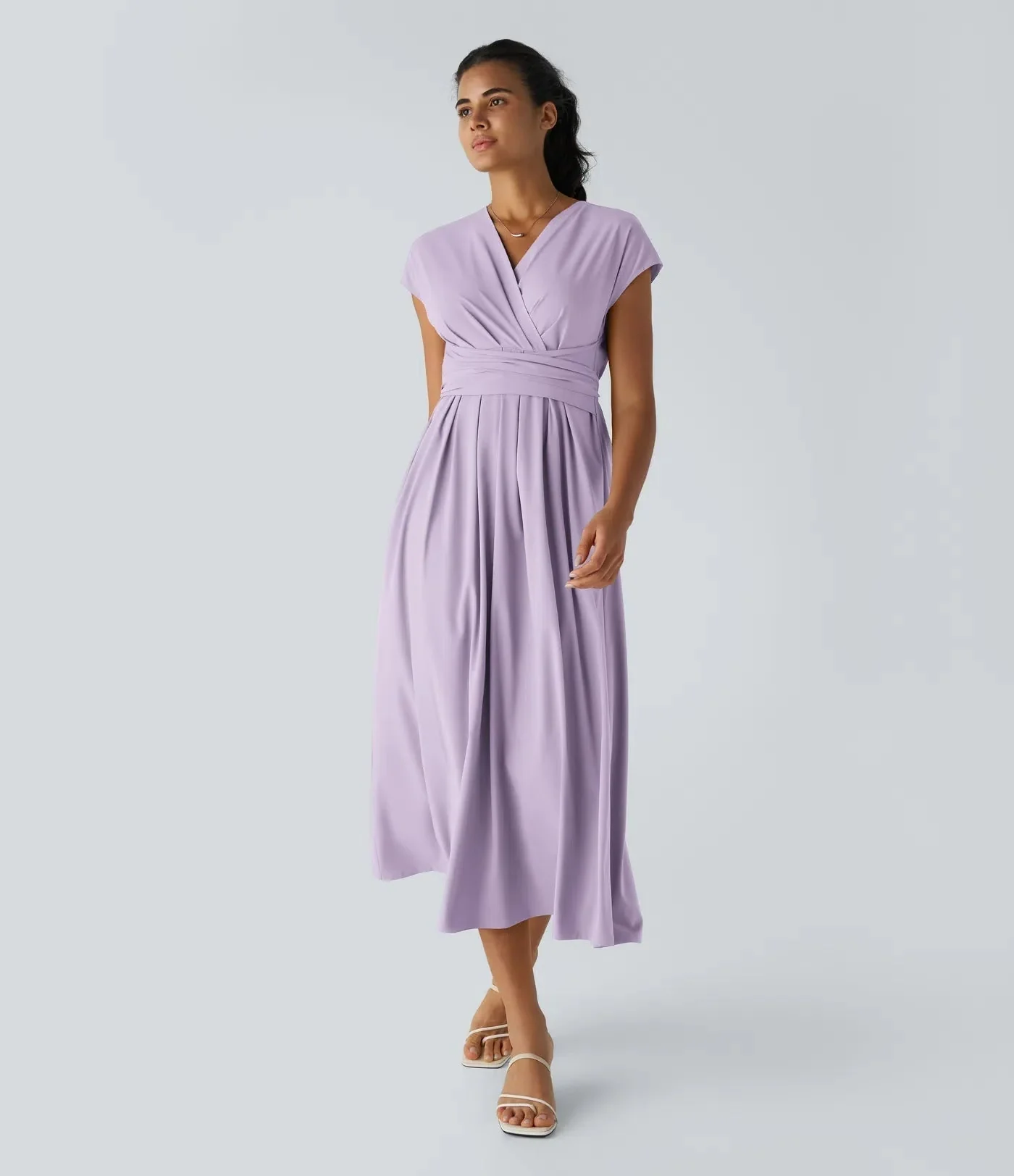 Wilhelmine - Elegante Abito Avvolgente a Vita Alta - Image 5