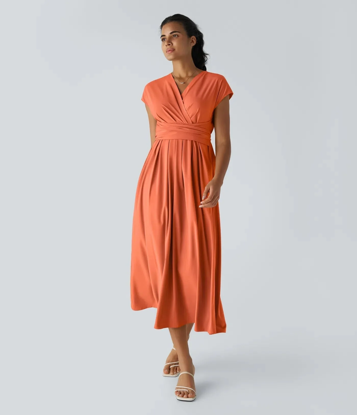 Wilhelmine - Elegante Abito Avvolgente a Vita Alta - Image 6