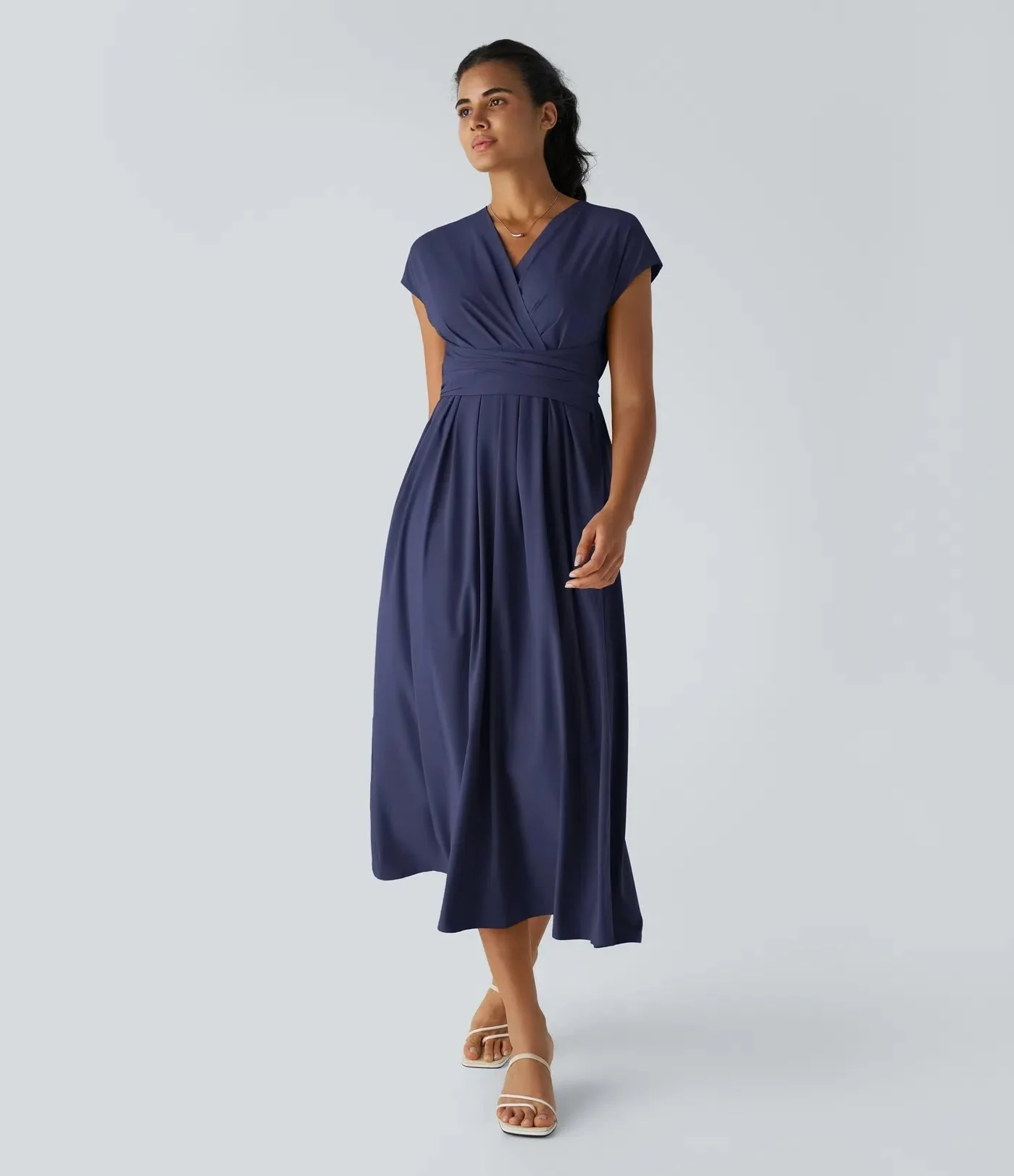 Wilhelmine - Elegante Abito Avvolgente a Vita Alta - Image 8