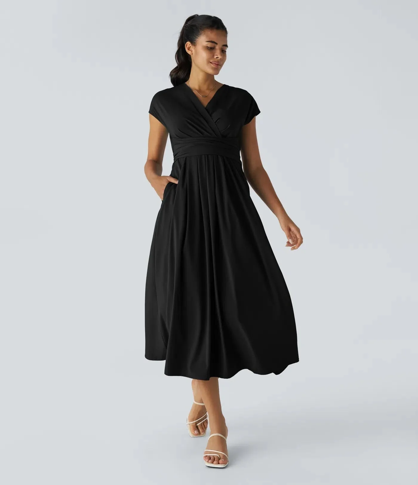Wilhelmine - Elegante Abito Avvolgente a Vita Alta - Image 9