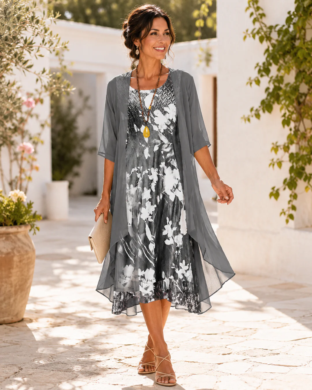 Willina - Abito Midi a Due Pezzi In Chiffon Cn Stampa Floreale - Image 3